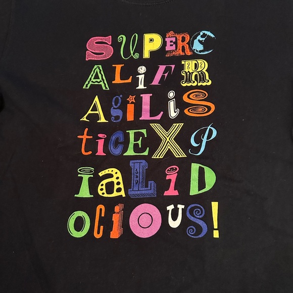 Disney Mary Poppins Supercalifragilisticexpialidocious EUC T Shirt Small - Picture 2 of 9